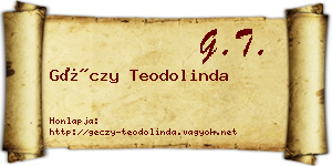 Géczy Teodolinda névjegykártya